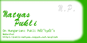 matyas pukli business card